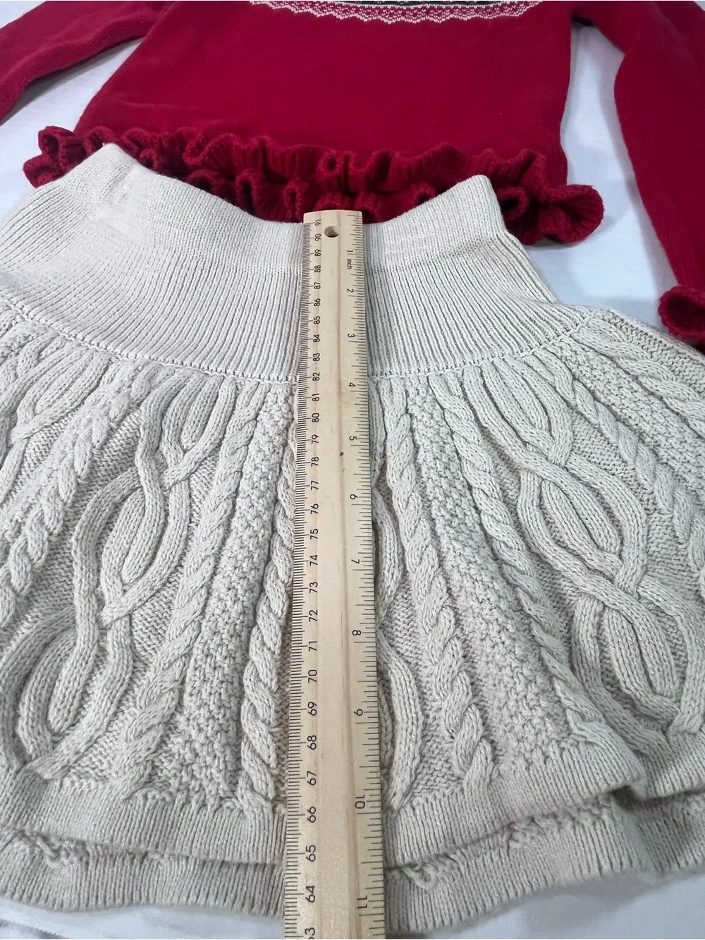 Tahari Red and Cream Kids Holiday Sweater Set